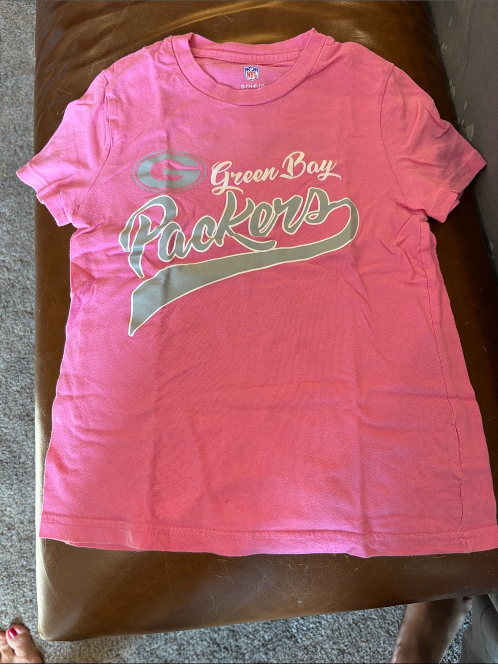 NFL Green Bay Packers Pink Short Sleeve Kids Tee